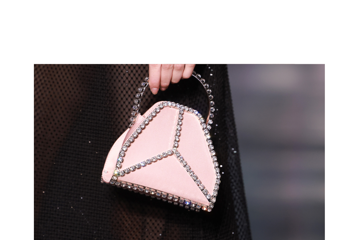 Cleo mini strass nude pink bag