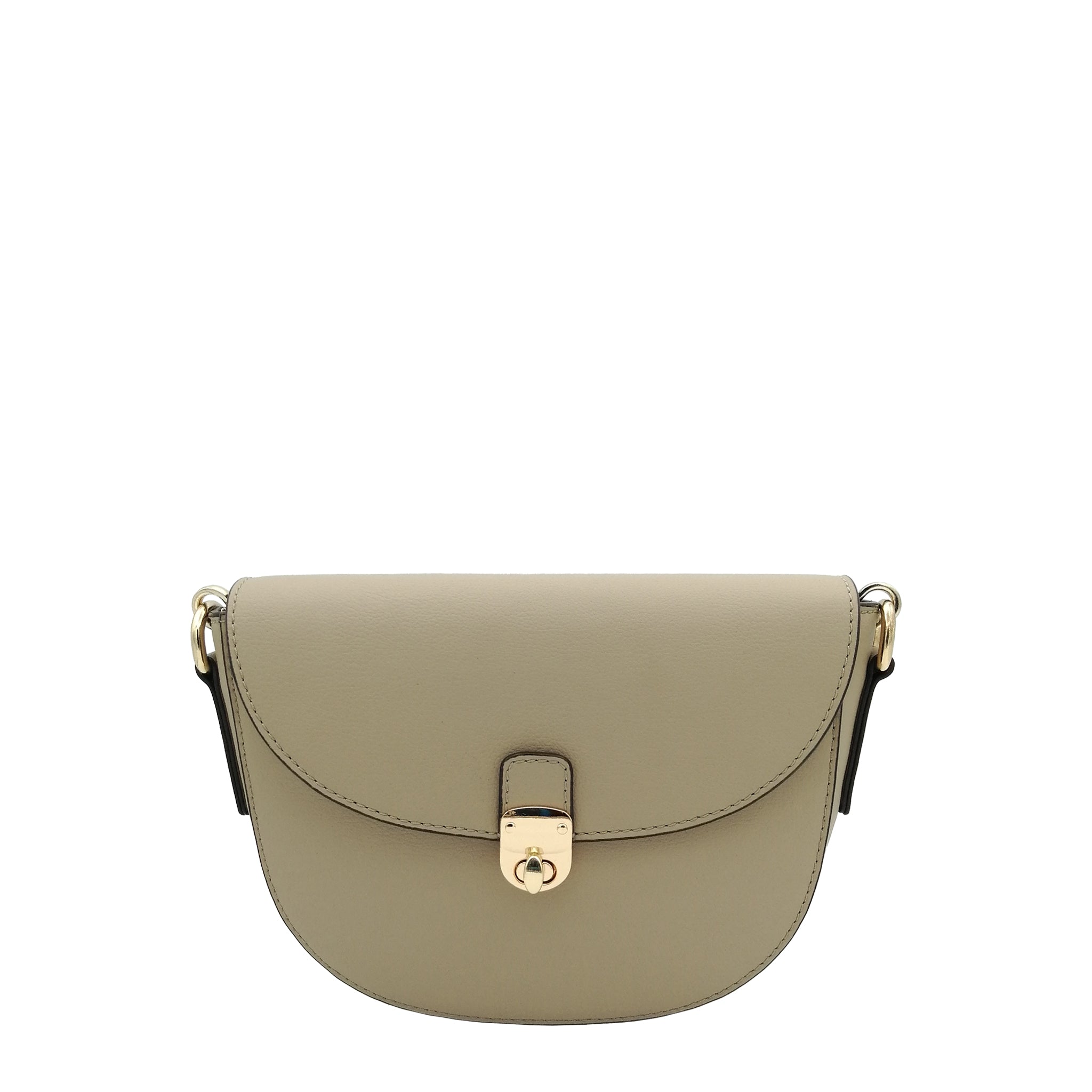 Florine half-moon crossbody bag in beige, crafted from eco-friendly cactus material by Thalie Paris.