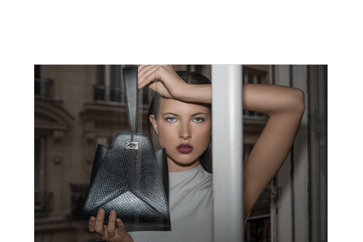 Jade Cholette with the Livia bag in Black